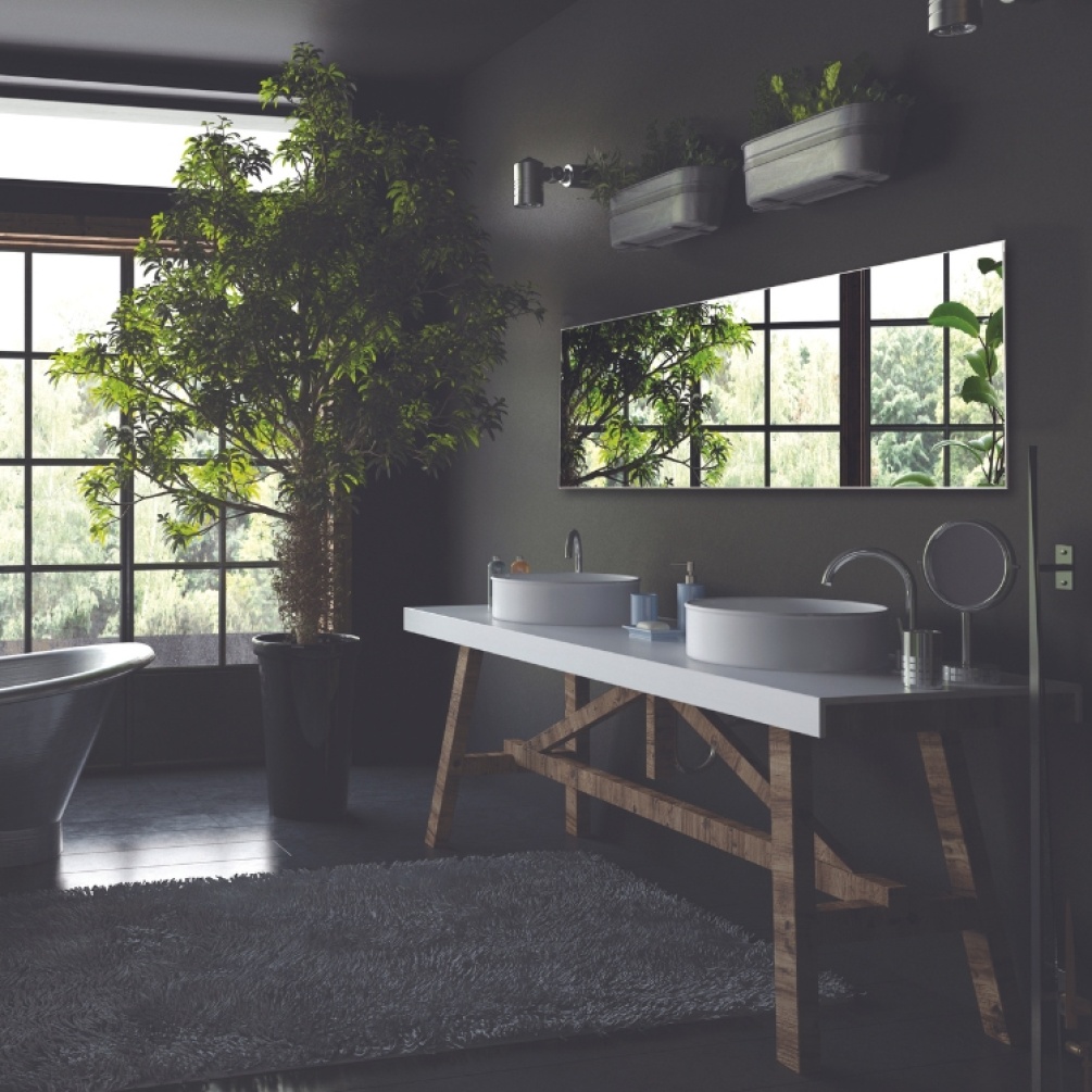 Product Lifestyle image of the HIB Willow Bathroom Mirror